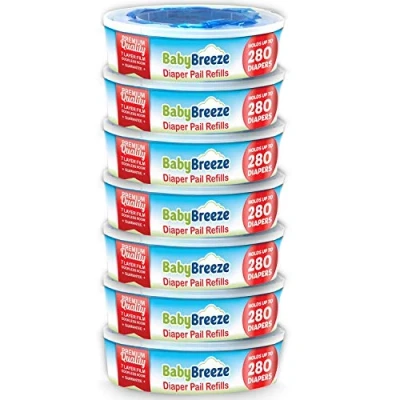 Image of Diaper Pail Refill Bags Compatible with Playtex Genie 1960 Count (7 Sets of 1 Pack) by BabyBreeze