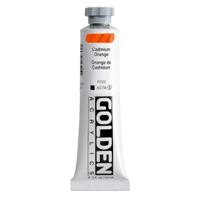 Image of Pro Art Golden Heavy Body Acrylic Paint 2 oz. Cadmium Orange