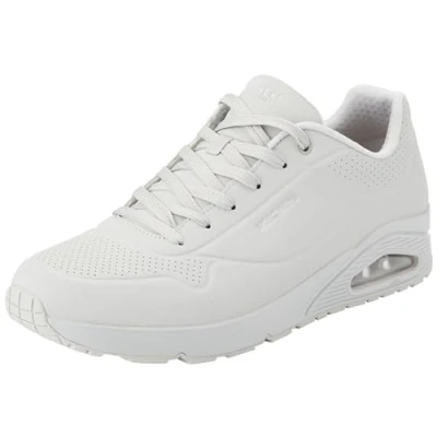 Image of Skechers Men&#039;s Uno Stand on Air Trainers, Stone Grey Durabuck Mesh, 7.5 UK