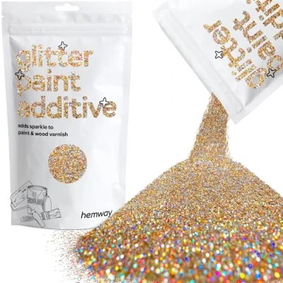 Image of Glitter Paint for Walls Gold Silver Holographic Additive Emulsion Latex Acrylic Sparkles Interior Painting 100g / 3.5oz