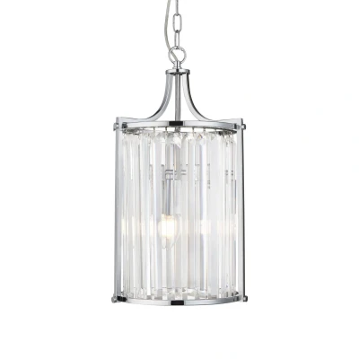 Image of Victoria 2 Light Pendant Chrome, with Glass, E14