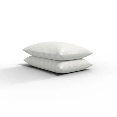 Image of CHILIMILII Hotel Quality Hollow Fibre Stripe Pillows Premium Filled Bounce back 74x48cm for Stomach side sleepers Pack of 2,4,6,8 (Pack 2)