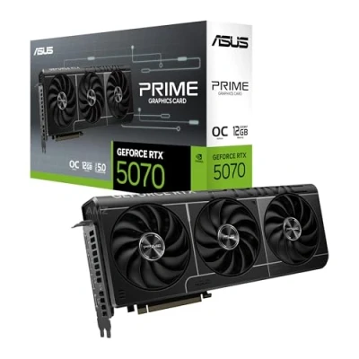 Image of ASUS Prime GeForce RTX™ 5070 GDDR7 12GB OC Edition Graphics Card (PCIe 5.0, HDMI, Display 2.1, 2.5 Slot, Axial Fans, SFF Ready)