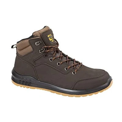 Image of Grafters M513B 46 Safety Boots Dual Density Sole Steel Toe Cap (UK 12, Brown)