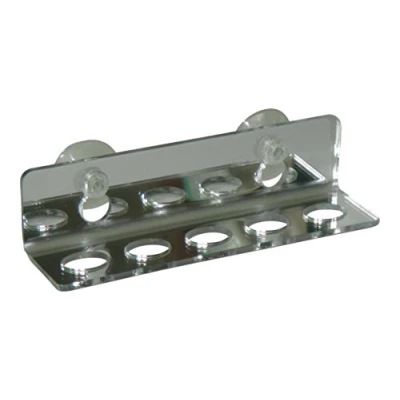 Image of Focus Plastics TOOTHBRUSH &#039;STICK ON&#039; HOLDER FOR 5 BRUSHES WITH 2 SUCTION CUPS 10 COLOURS (Silver)