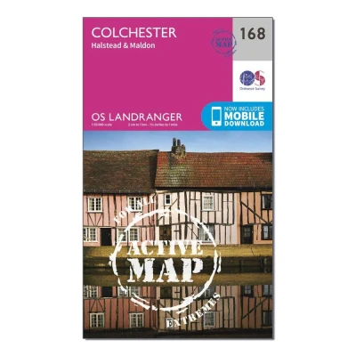 Image of Landranger Active 168 Colchester, Halstead &amp; Maldon Map With Digital Version