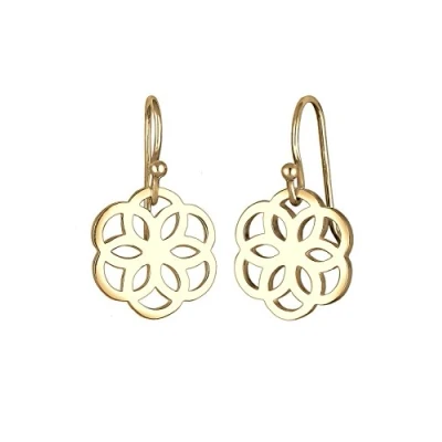 Image of Elli Women Earrings 925 Sterling Silver Goldplated Flower 0306282416