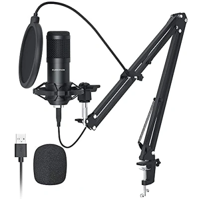Image of SUDOTACK USB Streaming Podcast PC Microphone, professional 192KHZ/24Bit Studio Cardioid Condenser Mic Kit with sound card Boom Arm Shock Mount Pop Filter, for Skype YouTuber Karaoke Gaming Recording