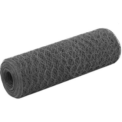Image of vidaXL Chicken Wire Fence Steel with PVC Coating 25x0.5 m Grey
