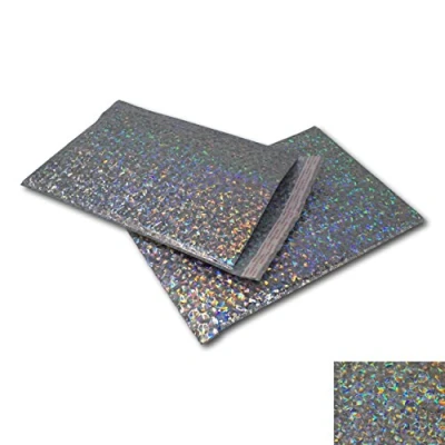 Image of EPOSGEAR 10 Pack Silver Holographic Metallic Gloss Foil Padded Bubble mailing Gift Postal Bag Envelopes Perfect for or as an Alternative to wrap (450mm x 320mm A3 / C3)