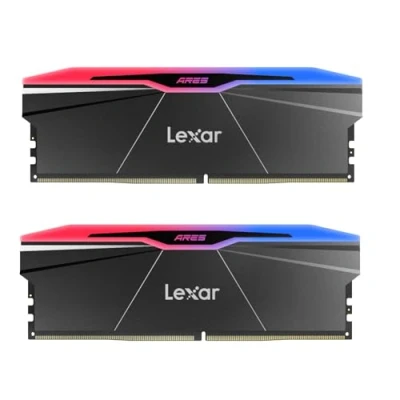 Image of Lexar ARES Gen2 RGB DDR5 RAM 32GB Kit (2 x 16GB) 7600MHz, 288 Pin UDIMM Desktop Memory, PC Gaming Computer Memory for Intel XMP 3.0, DRAM Empowered by SK hynix, CL36 46 96, 1.4V(LD5U16G76C36BR RGD)