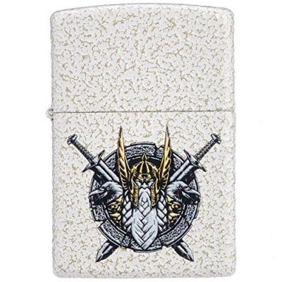 Image of Zippo Lighter, Metal, White and Gold, Normal