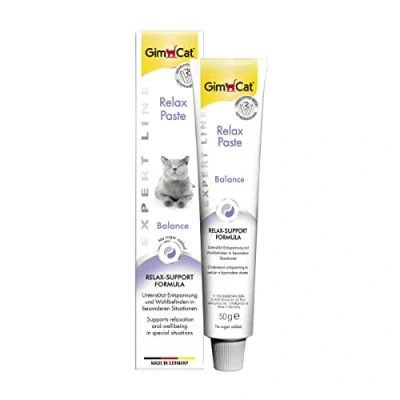 Image of GimCat EXPERT LINE relax Paste Functional cat snack to support your cat’s well being and help them 1 tube (1 x 50 g)