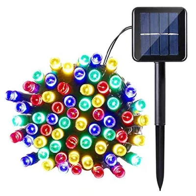 Image of Lamker 5M 50 LED Solar String Lights Outdoor Waterproof 8 Modes Multicolour Fairy Light for Patio Garden Porch Yard Wall Fence Tree Christmas Wedding Party Festival Lighting Decorative