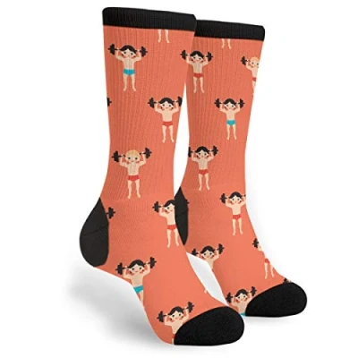 Image of 934 Novelty Socks Cool Crazy Weight Lifting Men’S Breathable Athletic Unisex For Outdoor Basketball Walking 40Cm