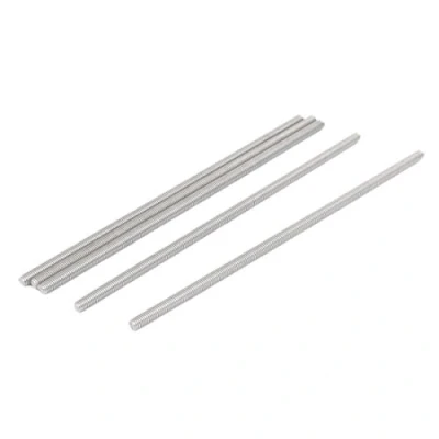 Image of sourcingmap M5 x 160mm 304 Stainless Steel Fully Threaded Rod Bar Studs Silver Tone 5 Pcs