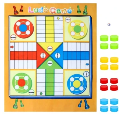 Image of SOKA Ludo Giant Board Game Set Classic Entertainment Fun Playmat Rug Carpet Travel Games Activities for Kids Children Boys Girls and Family Suitable Indoor or Outdoor Play