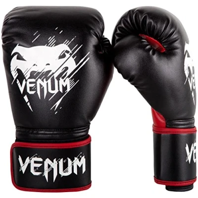 Image of Venum Kids&#039; Contender Boxing Gloves, Black/Red, 6 oz