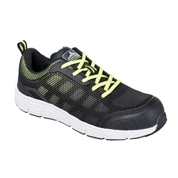 Image of Portwest FT15 Slip Resistant Steelite Tove Trainer S1P Black/Green, 47