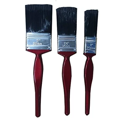 Image of 3 Pieces Paint Brush Set Quality Wooden Handles