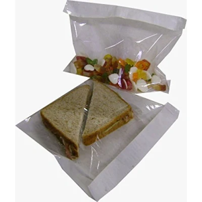 Image of 1000 4&quot; x 6&quot; Film Front Bags White Paper Clear Cellophane Sandwich/Cake/Photo Display (4&quot; 6&quot;)