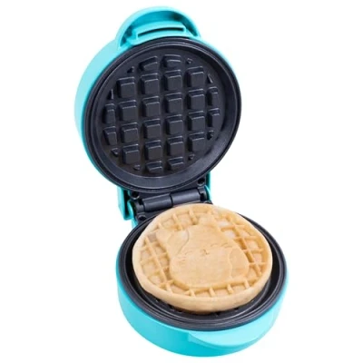 Image of Fizz Creations Squishmallows Cam the Cat Waffle Maker Officially Licensed Secure Lid Shaped Non stick Plates American Style Waffles