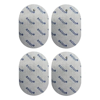 Image of 4 Oval Compatible electrodes PANASONIC Pads for TENS EMS Devices Size 70x50mm axion Brand Quality