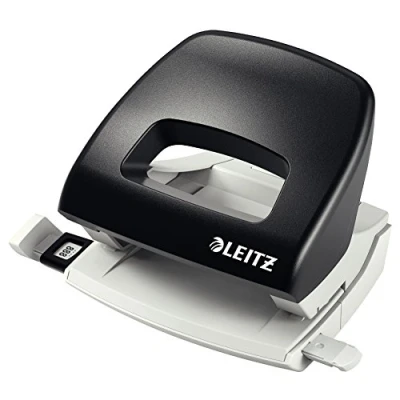 Image of Leitz Hole Punch, 16 Sheets, Guide Bar with Format Markings, Metal and Plastic, NeXXt Range, 50380095 Black