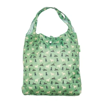 Image of ECO CHIC Lightweight Foldable Reusable Shopping Bag Water Resistant Tote (Labradors Green)