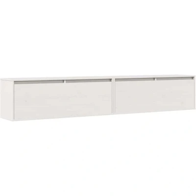 Image of vidaXL Wall Cabinets 2 pcs White 100x30x35 cm Solid Wood Pine
