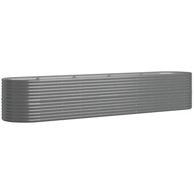 Image of vidaXL Garden Raised Bed Powder coated Steel 368x80x68 cm Grey