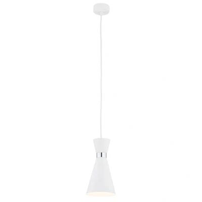 Image of Lukka Dome Pendant Ceiling Light White Structure, Chrome