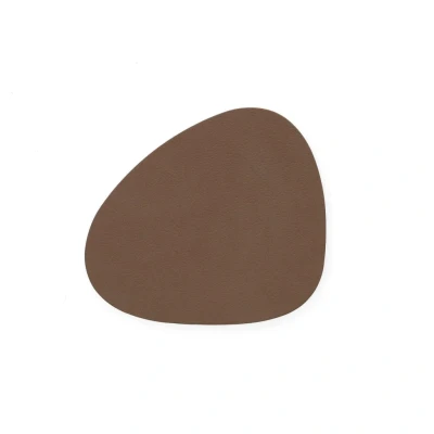 Image of LIND DNA Coaster Nupo Leather Truffle ø 10 cm