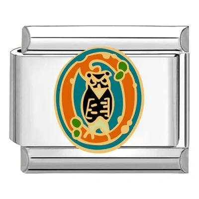 Image of Quiges 9mm Italian Style Charm Link Module Stainless Colourful Alphabet O for Bracelets