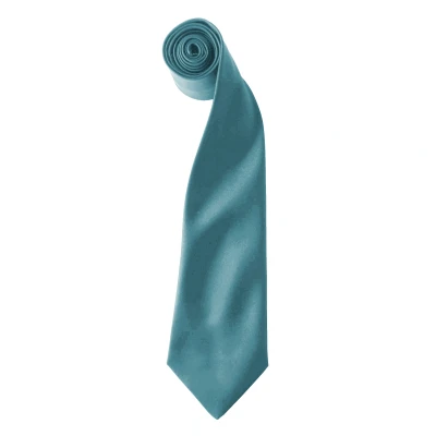 Image of Premier Colours Mens Satin Clip Tie (Pack of 2) (Teal) One Size