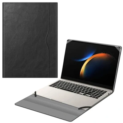 Image of Fintie Sleeve Case for 16&quot; Samsung Galaxy Book3 Pro NP960QFG/Samsung Ultra NP960XFH/Samsung 360 NP960XFG Premium PU Leather Portfolio Book Cover (Black)