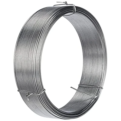 Image of Merriway BH00325 Galvanised Coated Garden Wire, 1.25mm Metres (162.5ft) 16 Gauge 3/64 inch Thickness, Grey, 1.25 mm x 50 m