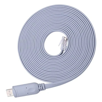 Image of Console Cable,Cisco Cable,USB Cable with FTDI Chip,USB to RJ45 Serial Adapter Compatible Cisco,HP,NETGEAR,Huawei,Routers/Switches for Laptop in Linux,Windows, Mac (16FT)