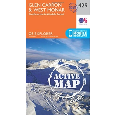 Image of Explorer 429 Glen Carron &amp; West Monar Map With Digital Version