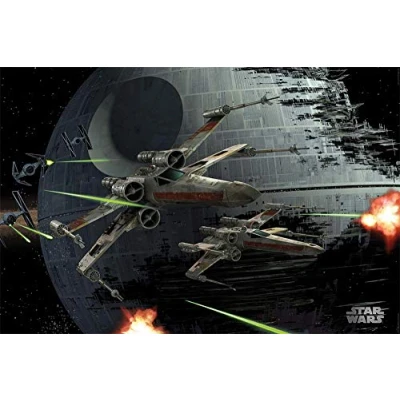 Image of Close Up Posters Star Wars Poster Death and Hunters T 65 x Wing in Space 91 61 cm