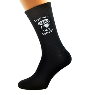 Image of Trust me I&#039;m a Surgeon &amp; Image Design Mens Black Cotton Rich Socks