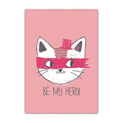 Image of Passport Holder Cover, PU Leather Travel Wallet Case Organiser for Passport, Business Cards, Credit Boarding Passes (Ninja Kitten)