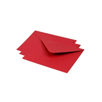Image of Clairefontaine Ref 60158C Pollen Envelopes (Pack of 20) 125 x 138mm Sized, 120gsm Paper, Gummed Seal, Inkjet &amp; Laser Printer Compatible, Acid Free Intensive Red