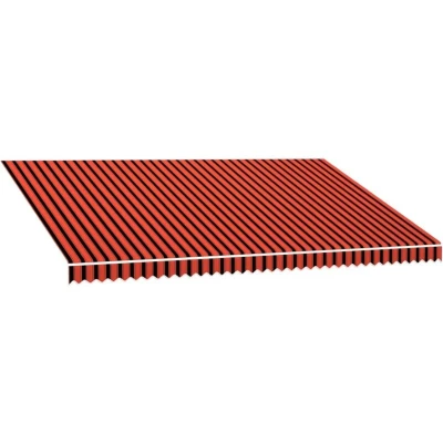 Image of vidaXL Awning Top Sunshade Canvas Orange and Brown 500x300 cm
