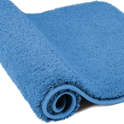 Image of wyewye Microfibre Bath Mat, Door 2cm Super Thick Rug, Absorbent Bathroom Rug 60x90 cm, Blue