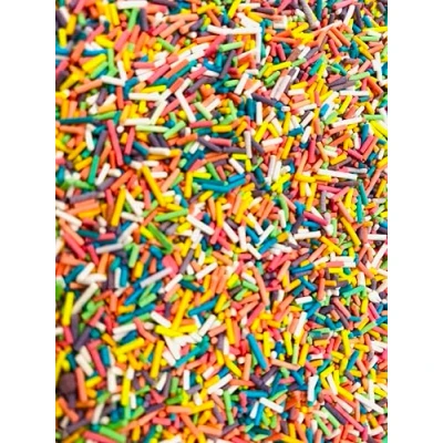 Image of Rainbow Sprinkles, Colourful Sugar Strands, 250g Pouch, for Cake Decorating, Ice Cream Topping, Halal