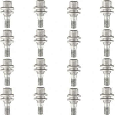Image of RYBO Wheel Bolts Nuts, Flat Washer, M12 x 1.25 Compatible With Citroen C2 C3 C4 C5 Peugeot 206 207 308 407 (16)