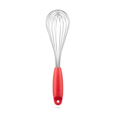 Image of Dreamfarm Flisk 3 in 1 Stainless Steel Fold Flat Whisk Triples as Balloon Whisk, Sauce &amp; Space Saving for Baking, Cooking, Deglazing Red