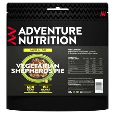 Image of Adventure Nutrition Pack N Go Freeze Dried Lightweight Food, 600 Kcal, for Adventurers, Hikers, Campers, Emergency Services, Mountaineers (1,Vegetarian Shepherds Pie)