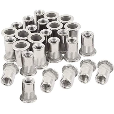 Image of 40pcs M6 Rivet Nut Stainless Steel Nuts Threaded Insert Nutsert Rivnuts 1.0